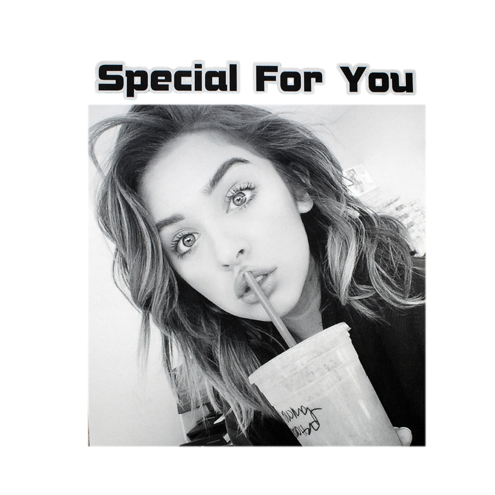 Термоаппликация №9-12 Spesial for you (девушка со стаканчиком) 22,5*20см, шт. Термопереводки Ассорти