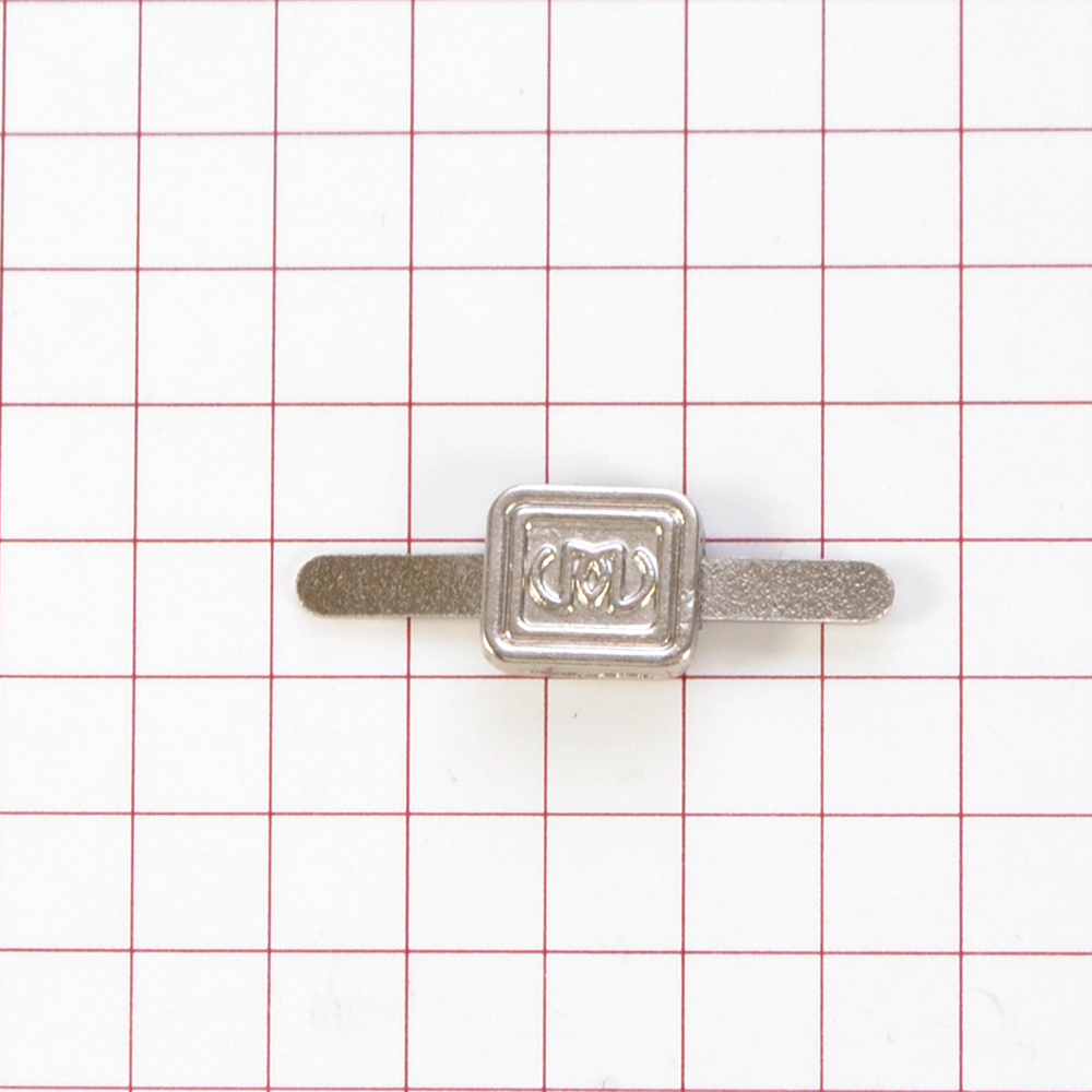 Краб металл  Квадрат с буквой "M", 0,8*0,7см, никель, шт. Крабы Металл Надписи, Буквы