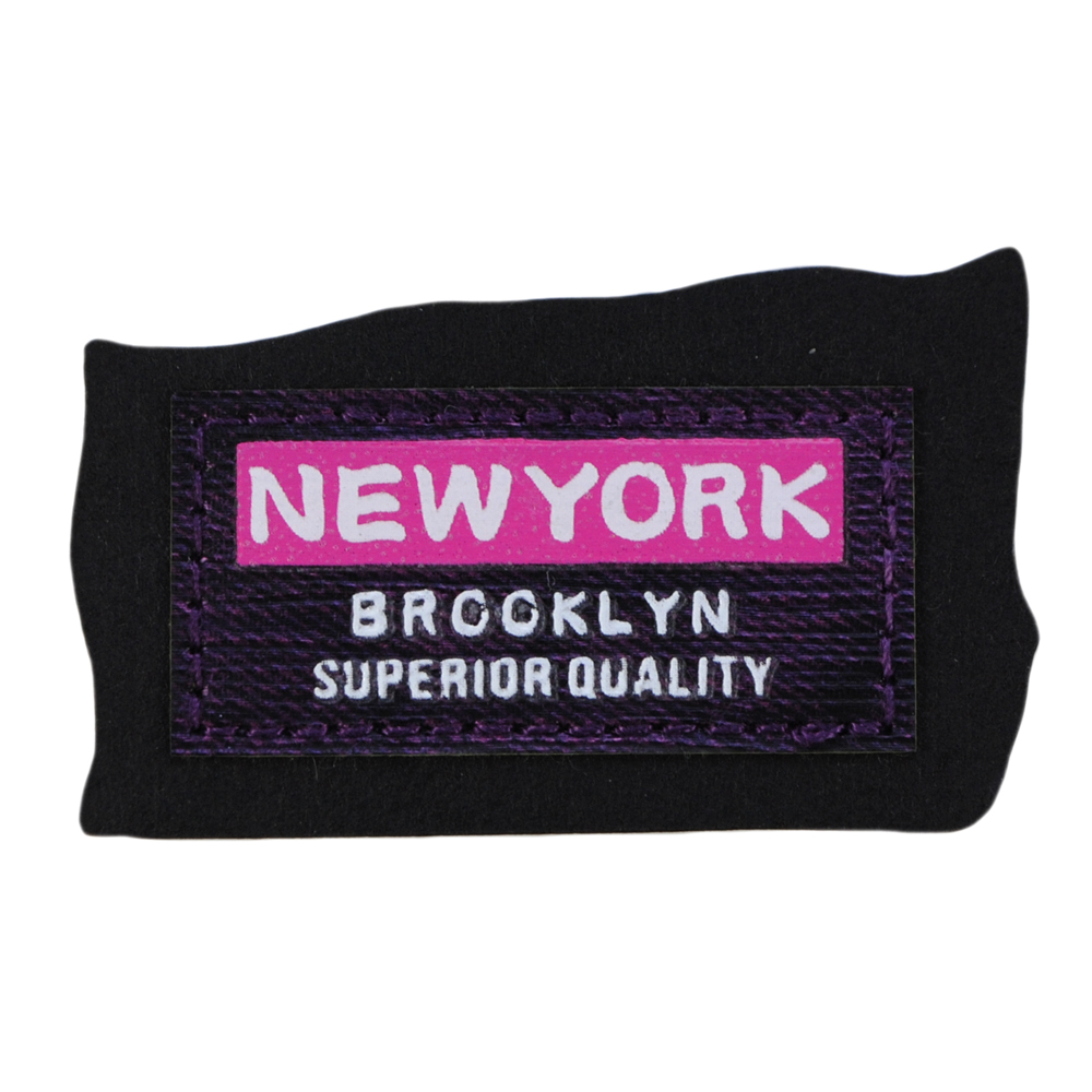 Лейба к/з New York, 6,5*4 чёрн., роз., фиолет., белый, шт. Лейба Кожзам