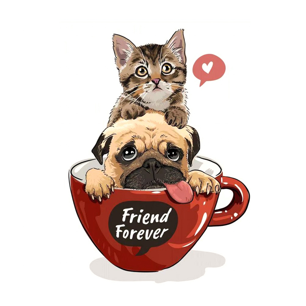 Термоаппликация Friend Forever, 12.2*17см,, красный, черный, коричневый, шт. Термопереводки Ассорти