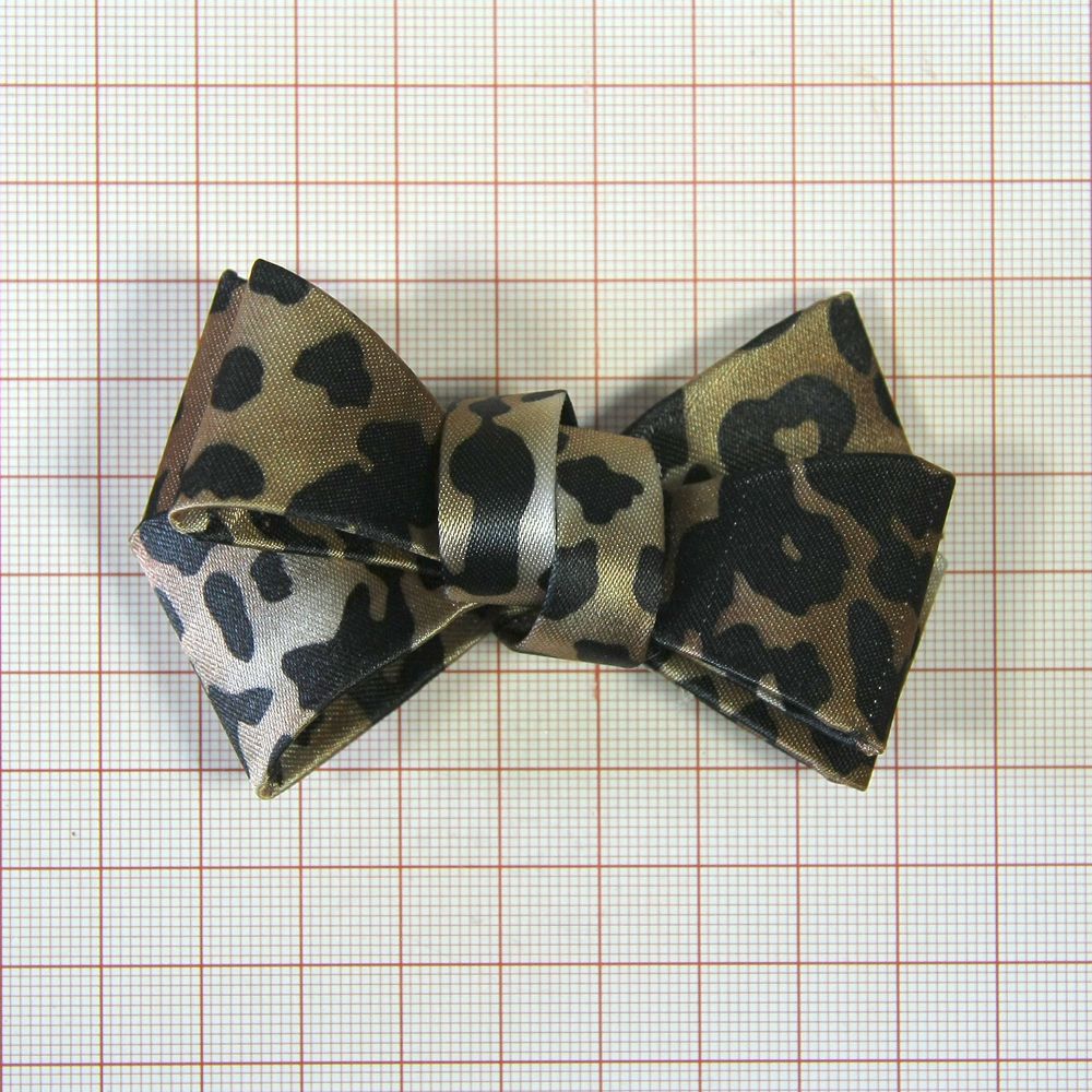 Аппликация декор обувная SAF0694 5*7см леопардовый бантик-фильц, шт. Аппликации Пришивные Цветы Банты