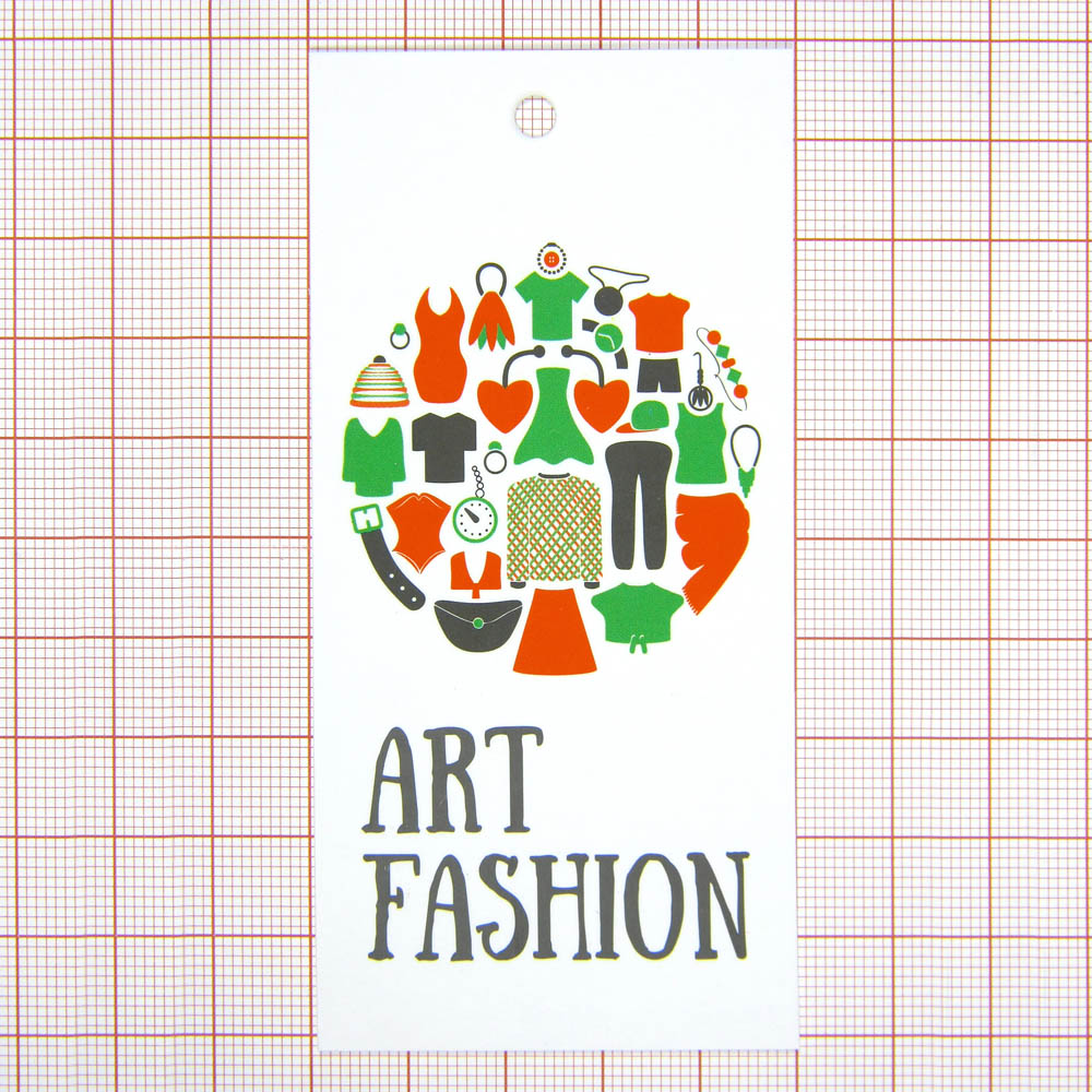Этикетка бумажная Art Fashion Круг с одеждой 50*100мм, шт. Этикетка бумага