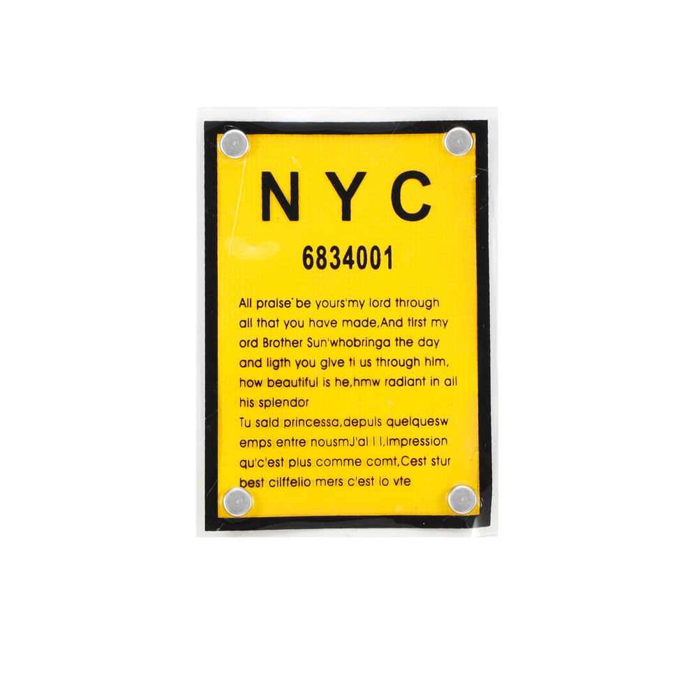 Лейба клеенка с хольнитенами NYC, 8*12см, черный, желтый, блек никель, прозрачный, шт. Лейба Клеенка