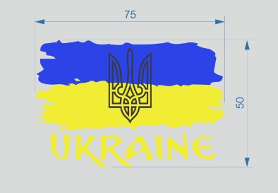 Термотрансфер DTF, Флаг и герб, 7,5*5см, шт. Термотрансфер