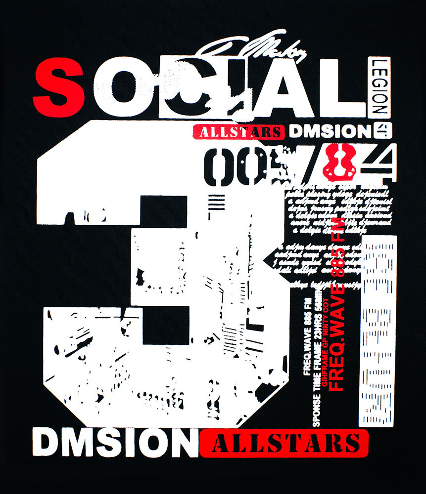 Аппликация пришивная Social legion 28,5*24,4см белый, черный, красный. Аппликации Пришивные Постер