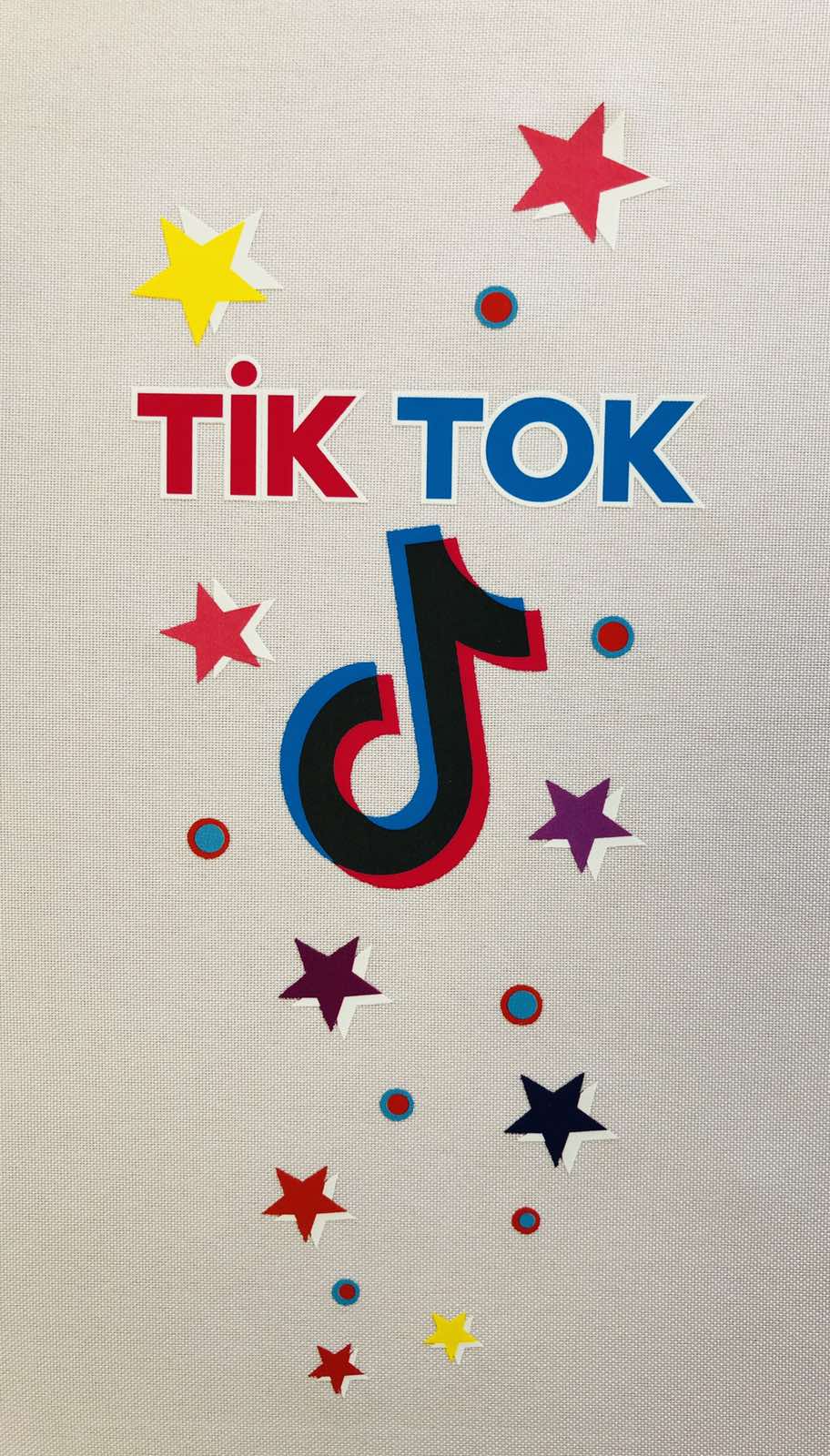 Термоаппликация №14-1 TikTok звёзды (большой) красно-синий 10,5*24см, шт. Термопереводки Детские