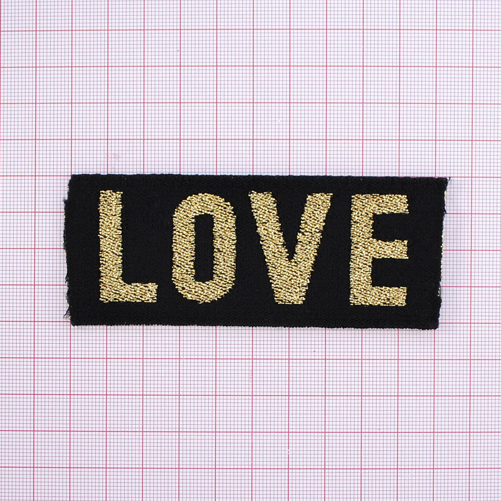 Резинка LOVE 4см, черный, золото, ярд. Резинка