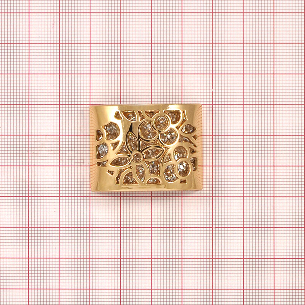 Краб металл Шкатулка 37*28мм GOLD, белые камни, шт. Крабы Металл Геометрия Декор