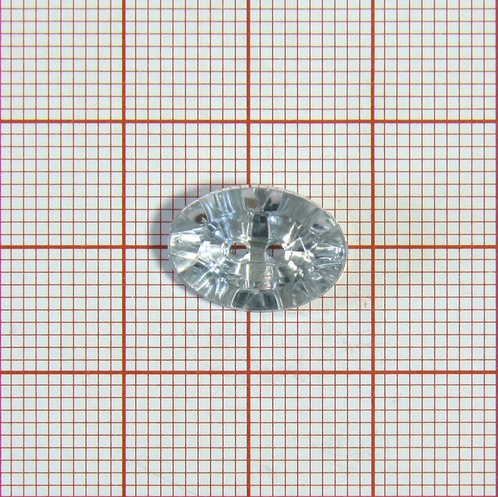 Пуговица Кристалл 3126 14мм белая овал, шт. Пуговица Акрил, Кристалл