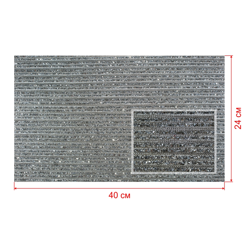 Стразы полотно клеевое полоска Кристалл 1см цепь шарик1 BN, bd камни 24*40см, 1лист. Полотна из страз