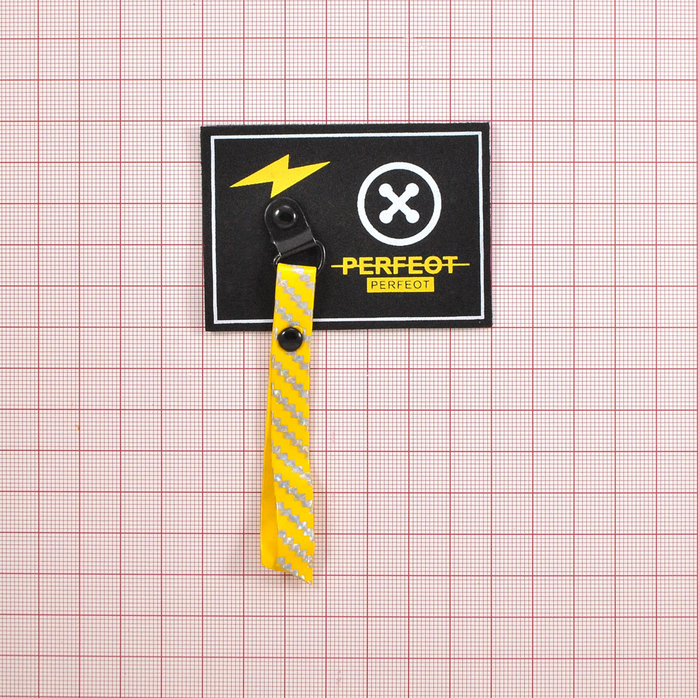 Лейба тканевая с подвеской PERFEOT, 5*7см, черный, белый, желтый, шт. Лейба Ткань