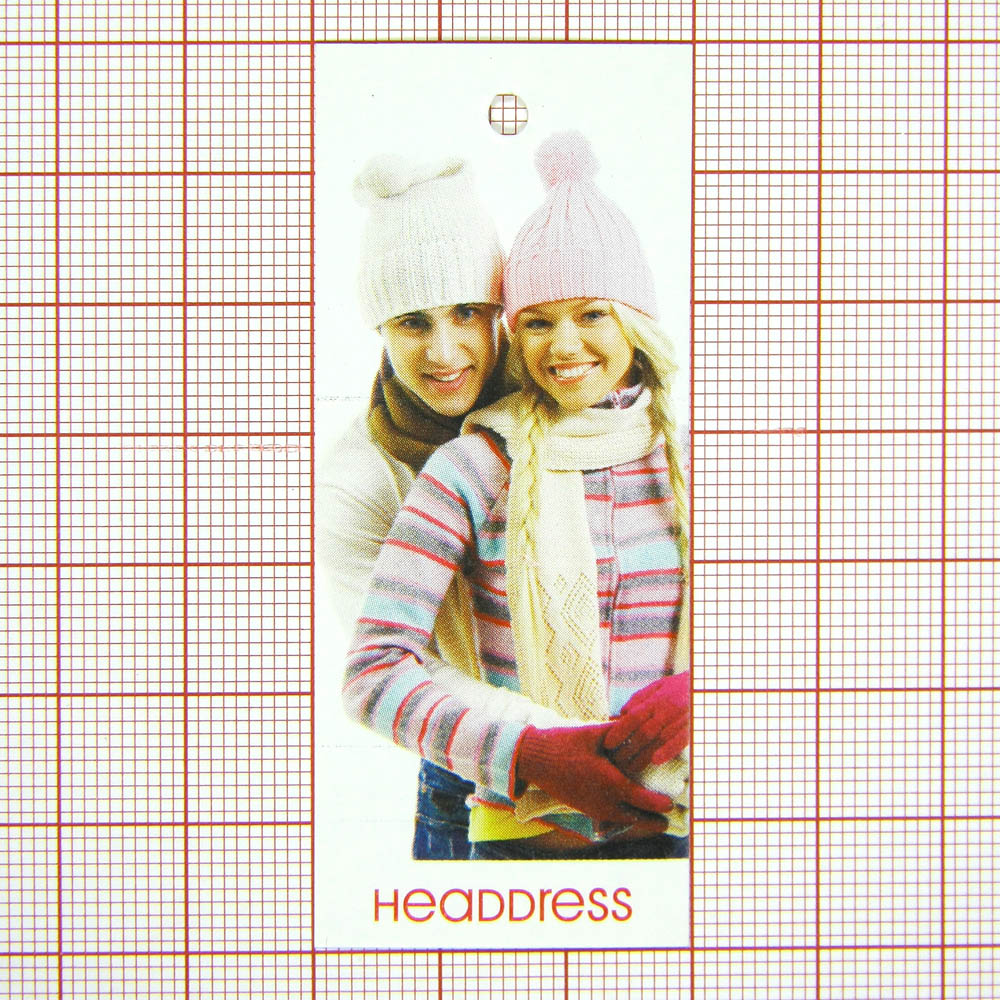 Этикетка бумажная Headdress 30*70мм /парень с девушкой/, шт. Этикетка бумага