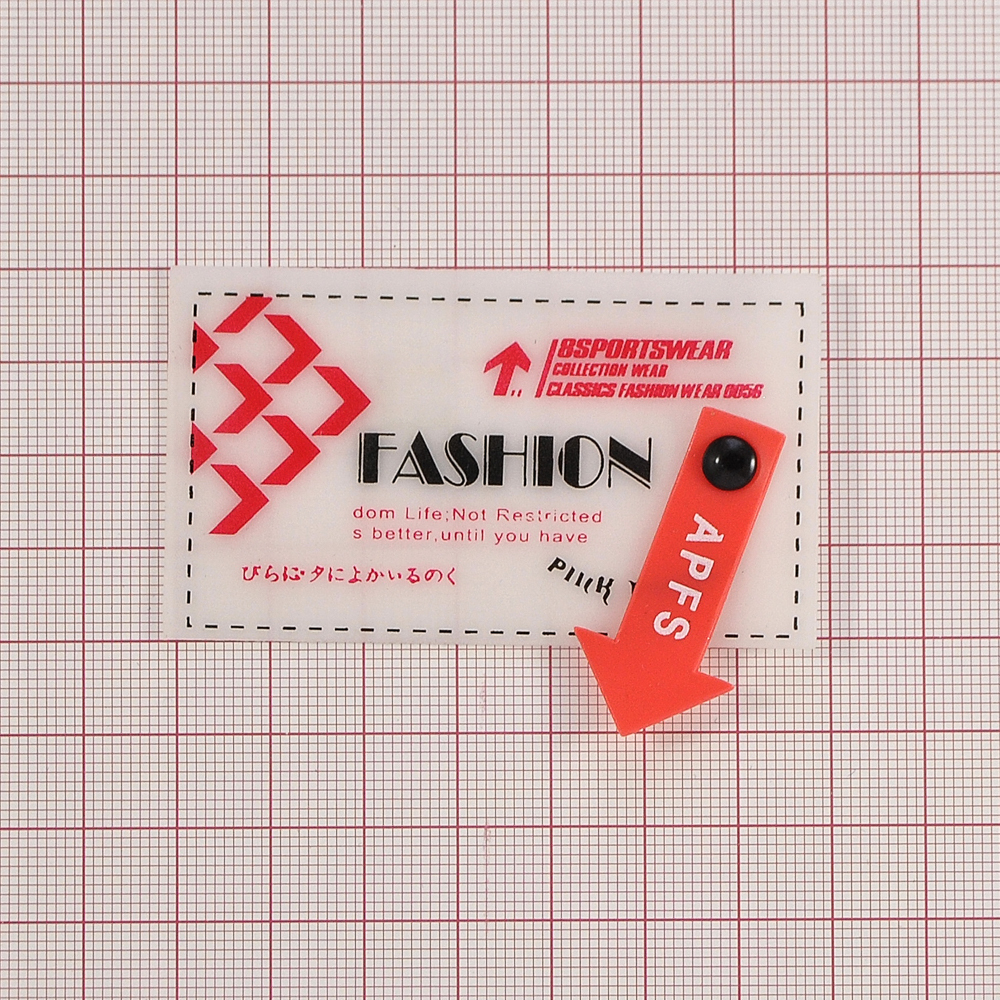 Лейба клеенка FASHION 6,9*4см, прозрачный, красный, черный, шт. Лейба Клеенка