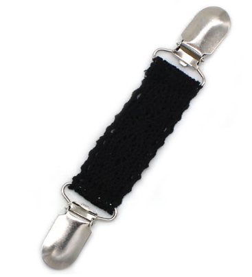 Перетяжка ткань и металл, 2,8*14см, никель, черный, шт. Перетяжка ткань