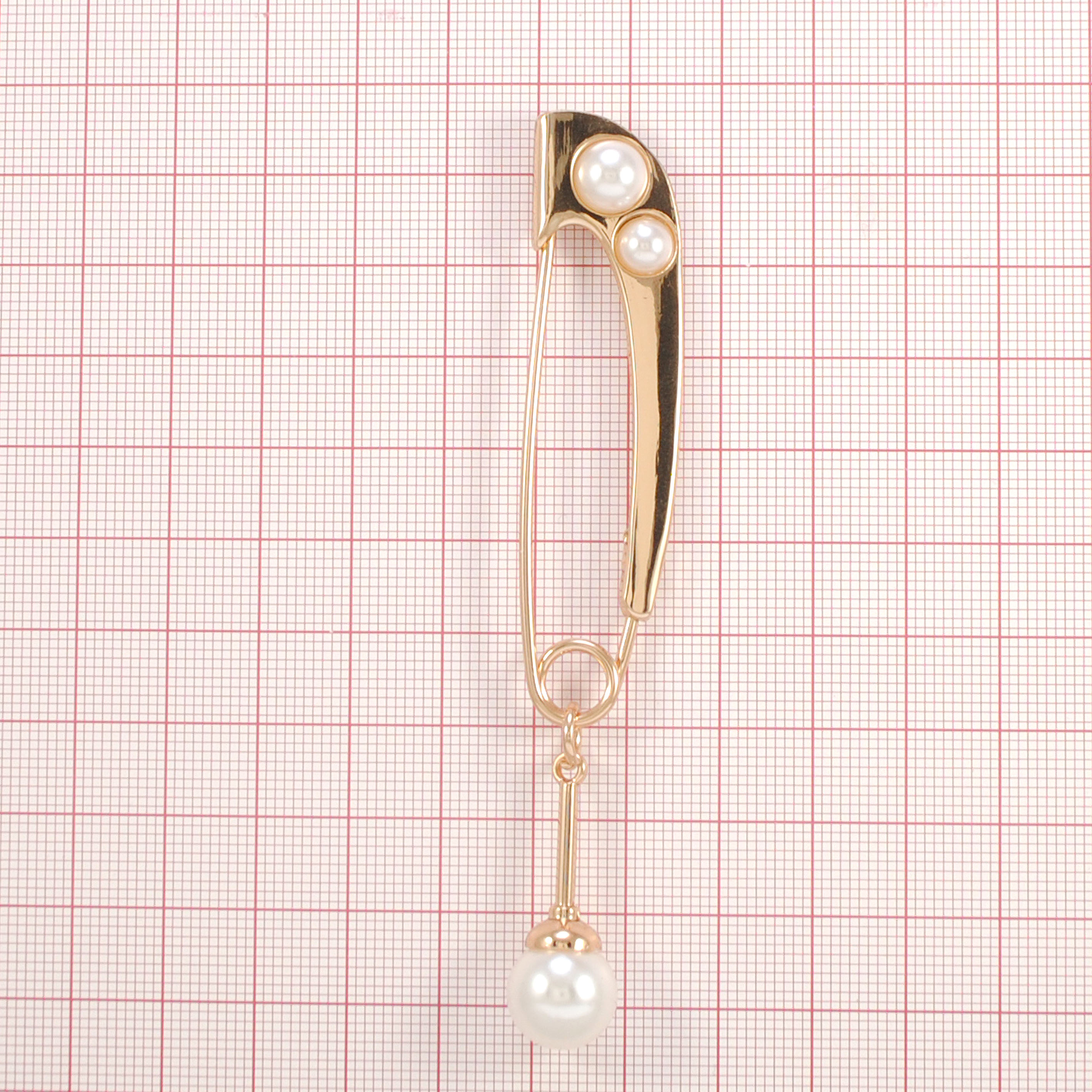 Булавка, две жемчужины, подвеска с жемчужиной, 6,7*1,6см, золото, шт. Булавки