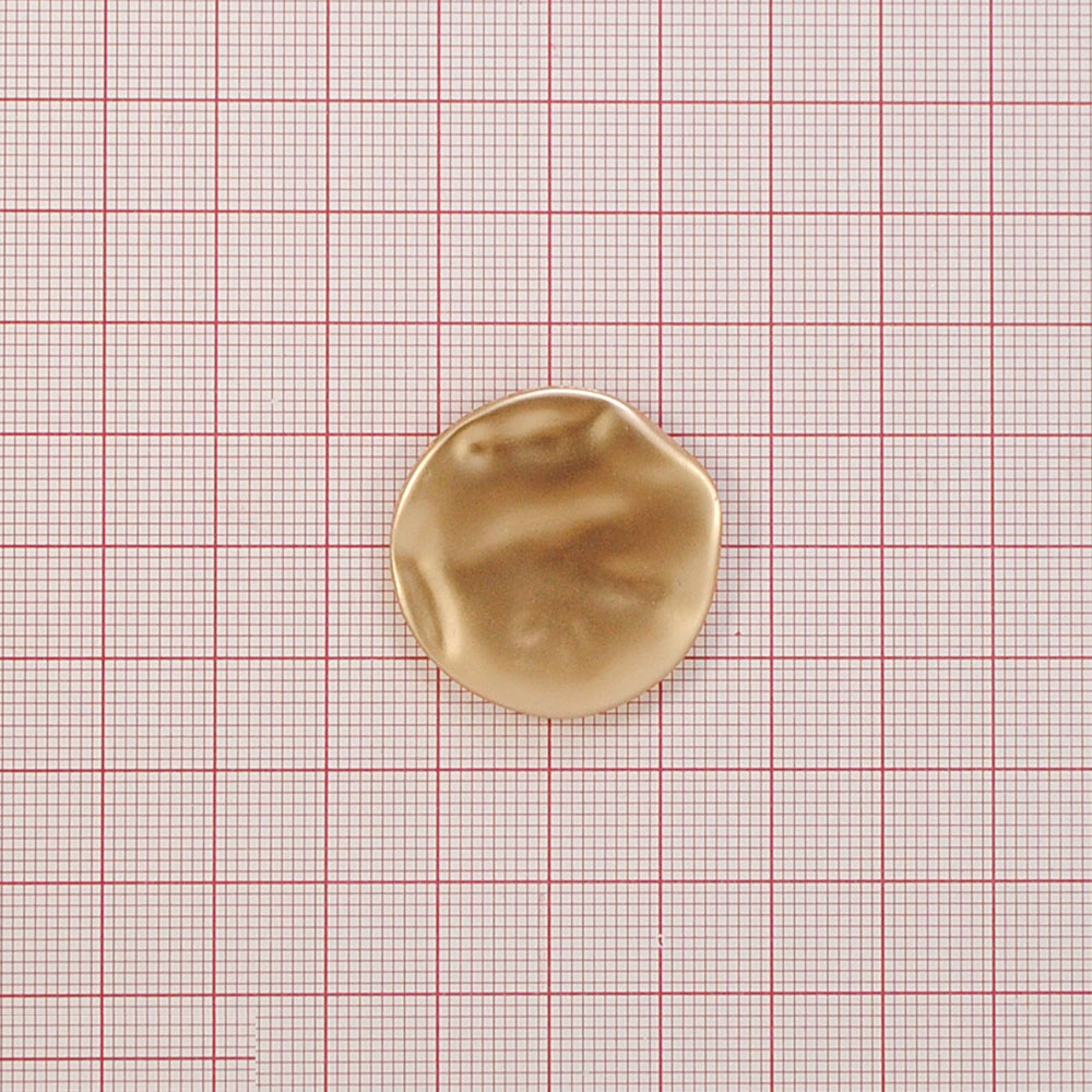 Пуговица металлическая круглая волнистая 30мм, матовое золото, шт. Пуговица Металл