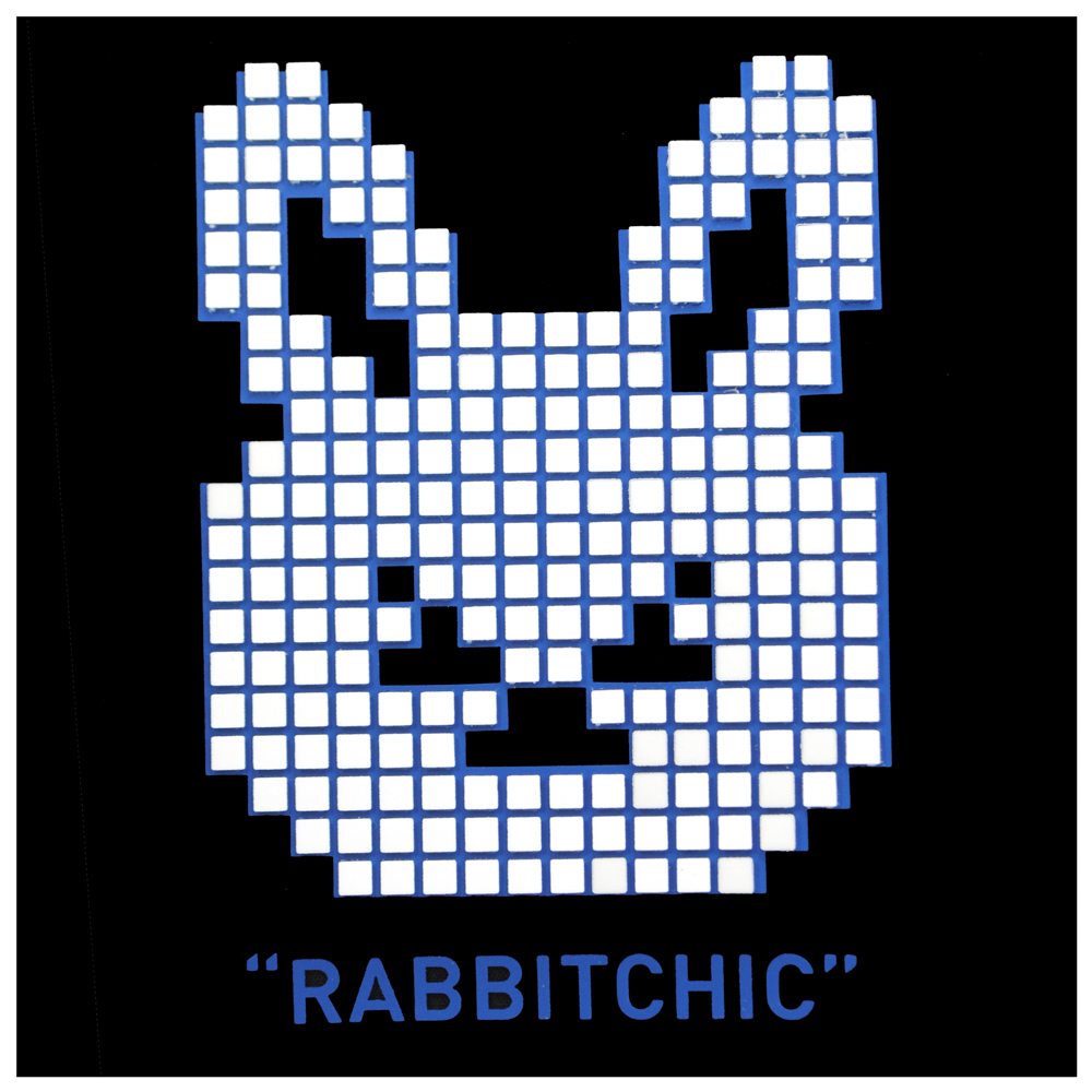 Т/а Rabbitchic, 9.05*12.9см,  синяя и белая 1мм /лазер, термоплёнки 62396, 53362/, шт. Аппликация клеевая