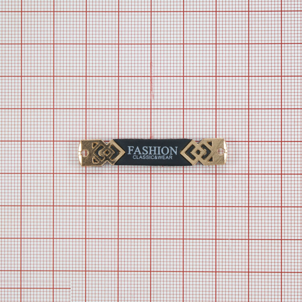 Лейба кожзам Fashion Металлические наконечники 47*8мм черная, белый, GOLD. Лейба Кожзам