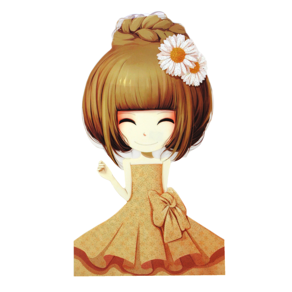 Термоаппликация Девочка Ромашка 12,5*22см бежевая, шт. Термопереводки Детские