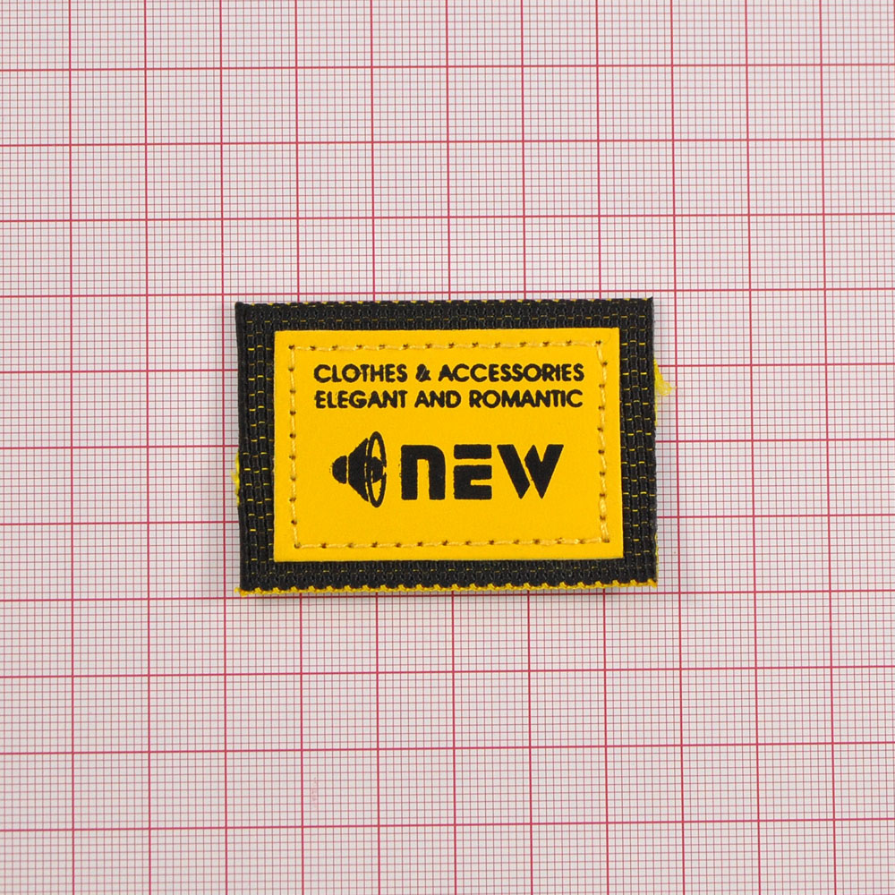 Лейба тканевая New, 4*5,5см, черный, желтый, шт. Лейба Ткань