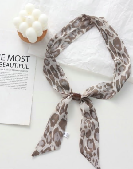 Шарф-галстук тканевый, леопардовый принт, 42*4,5см, шт. Украшения