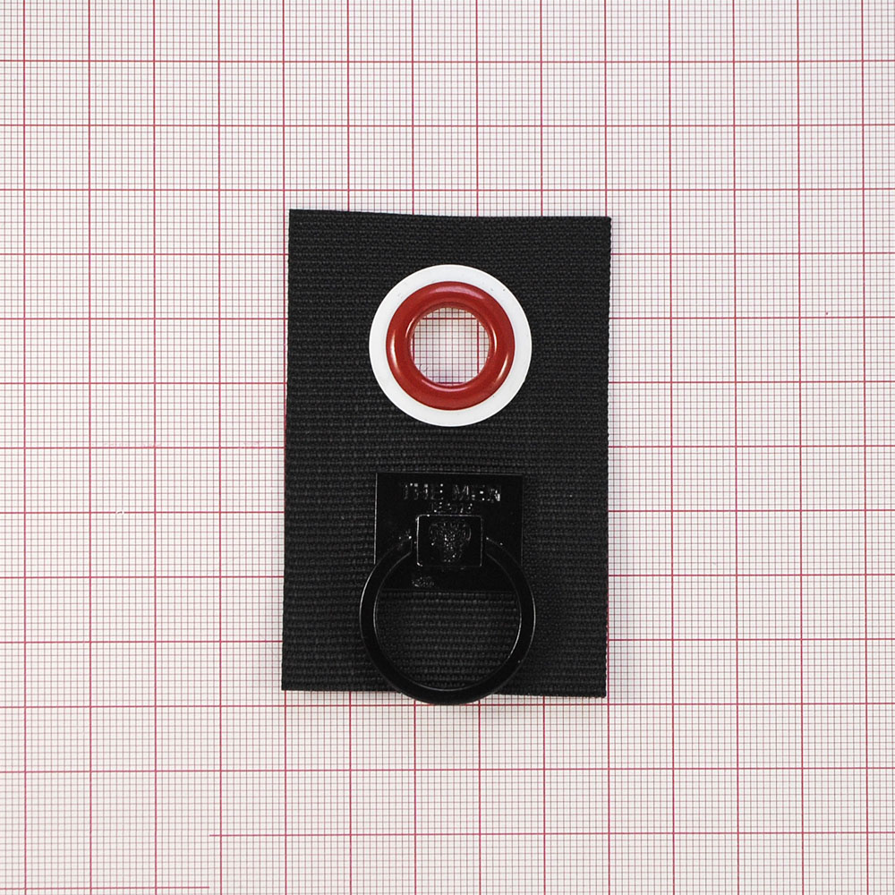 Лейба ткань и металл Кольцо 7,5*5см, черный, красный, белый, шт. Лейба Ткань