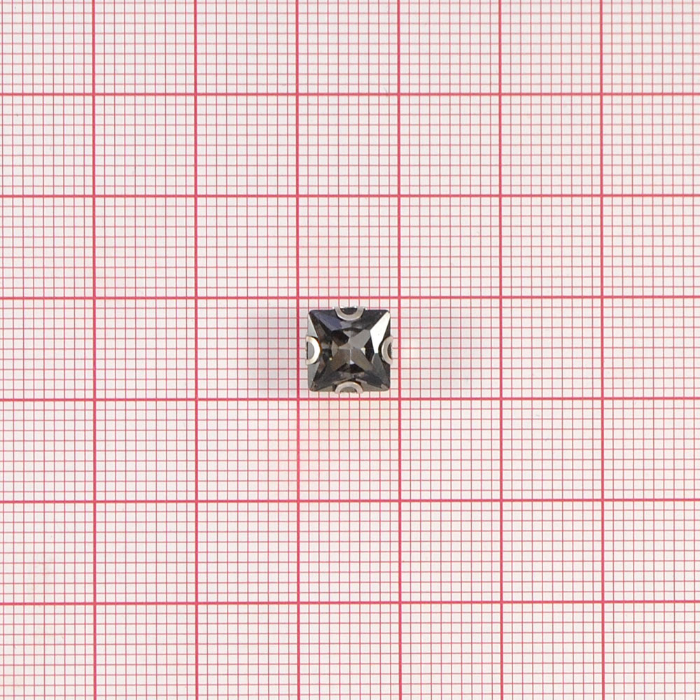 Стразы пришивные в металле, квадрат, 8*8мм, black diamond, шт. Стразы пришивные в металле