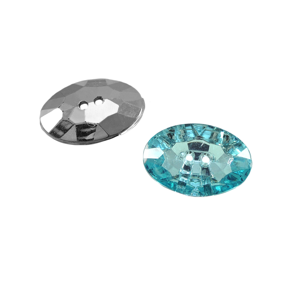 Пуговица акрил 25*35мм голубая (#25)  . Пуговица Акрил, Кристалл
