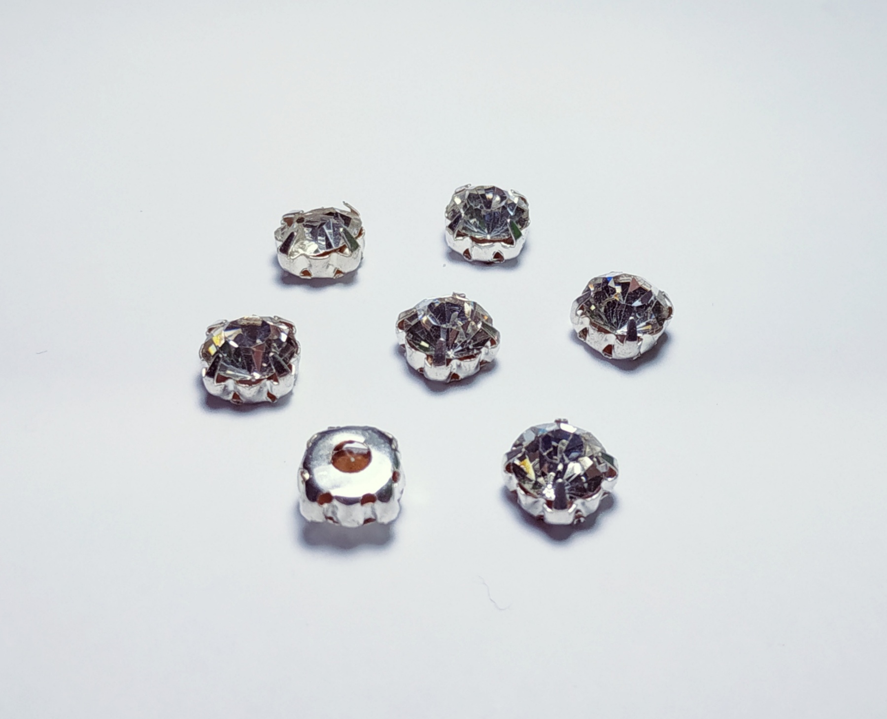 Стразы пришивные NIKEL белый камень №40 (8мм), шт. Стразы пришивные