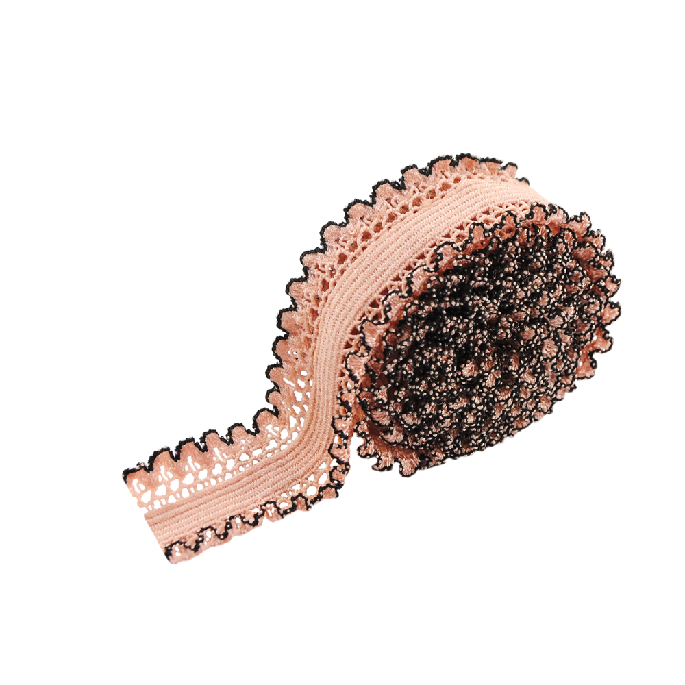 Резинка Вязка, полоса и соты, 2см, розовый, черный, ярд. Резинка