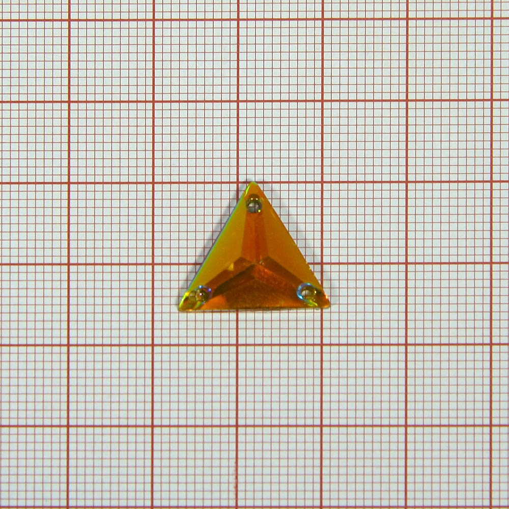 Стразы пришивные треугольник 18мм хамелеон желтый Кристалл, шт. Стразы пришивные