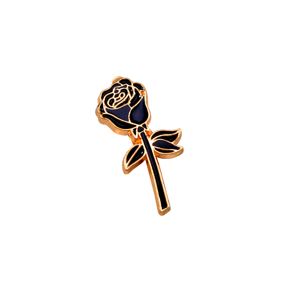 Краб металл Черная роза 35*13мм GOLD, черная эмаль, шт. Крабы Металл Цветы, Жуки