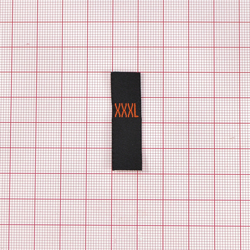 Размерник штучный вышитый  XXXL (черный, оранжевый). Размерник вышитый черный