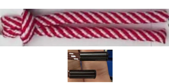 Шнурок 5мм с металл наконечниками, 150см, красно-белый, черный, шт. Шнур