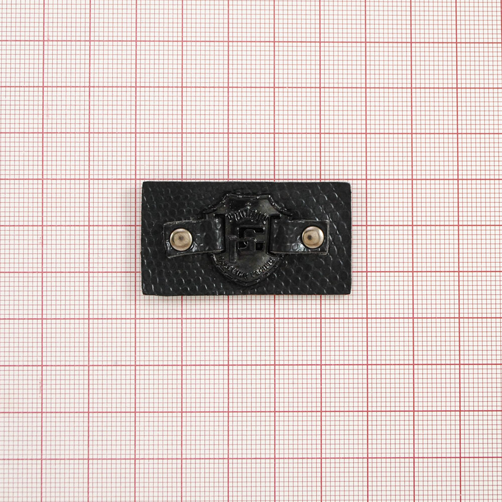 Лейба п/у CP 45*25мм черная . Лейба Кожзам