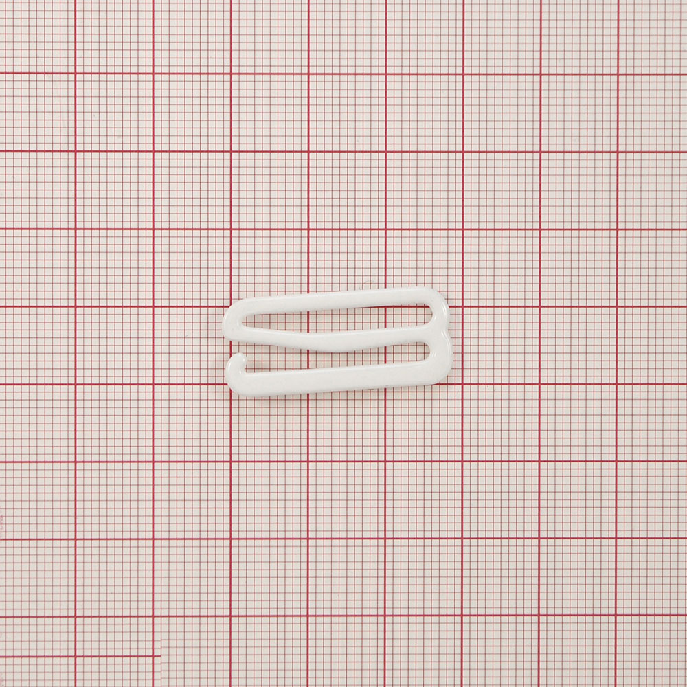 Крючок бельевой металл Прямоугольник, 24*6,9мм (внутр.), 29,7*12,9мм (внешн.), белый, 1т.шт, уп. Крючок бельевой