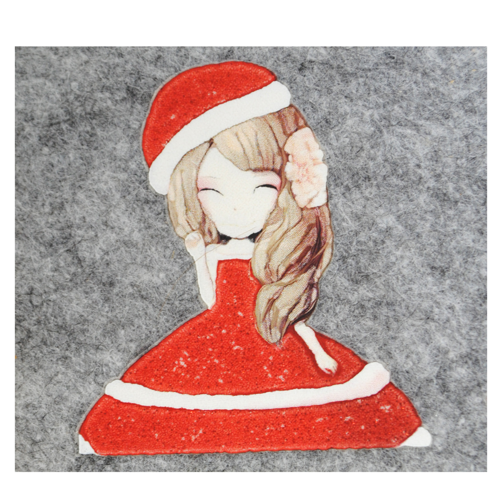 Термоаппликация Девочка Розочка Зима 5,3*6см., красная, шт. Термоаппликации Накатанный рисунок