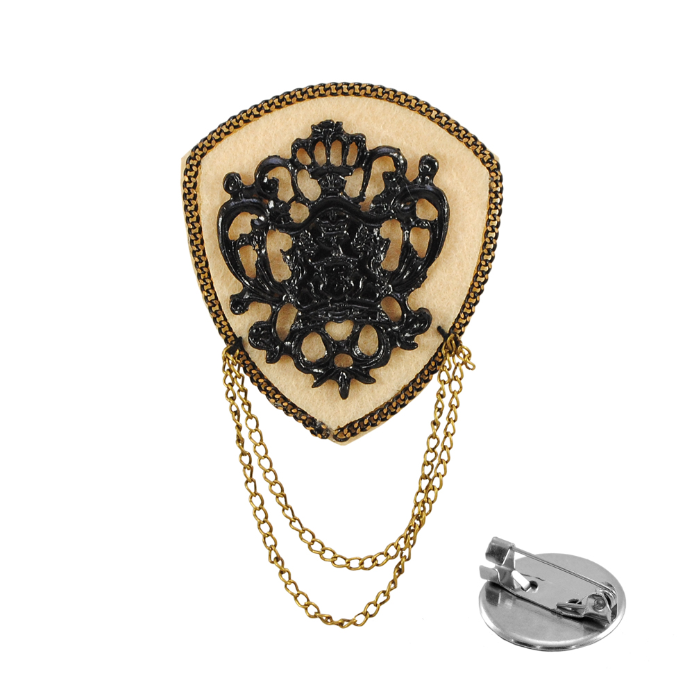 Брошь № 49 Герб в ободке, бежевая, шт. Броши