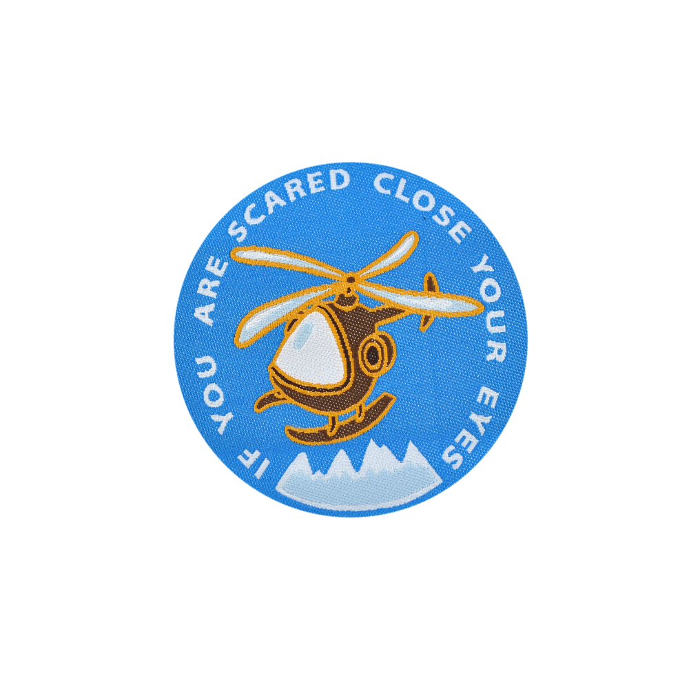 Шеврон Вертолет, круг, 6см, синий. Аппликации Пришивные Ткань, Органза