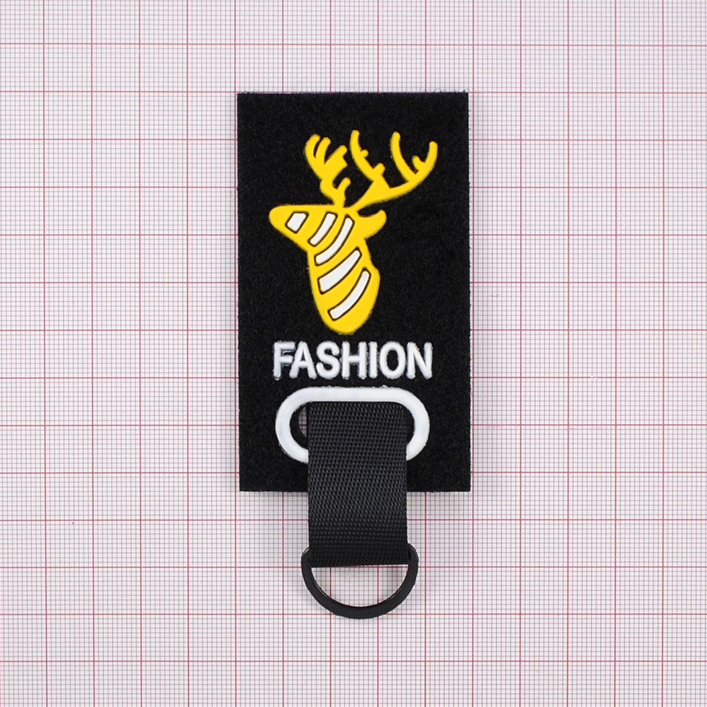 Лейба войлок и резина Олень Fashion, 5*11см, черный, желтый, белый, шт. Лейба Войлок, Ворс