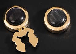 Клипса для пуговицы, золото, черный, шт. Украшение для пуговицы