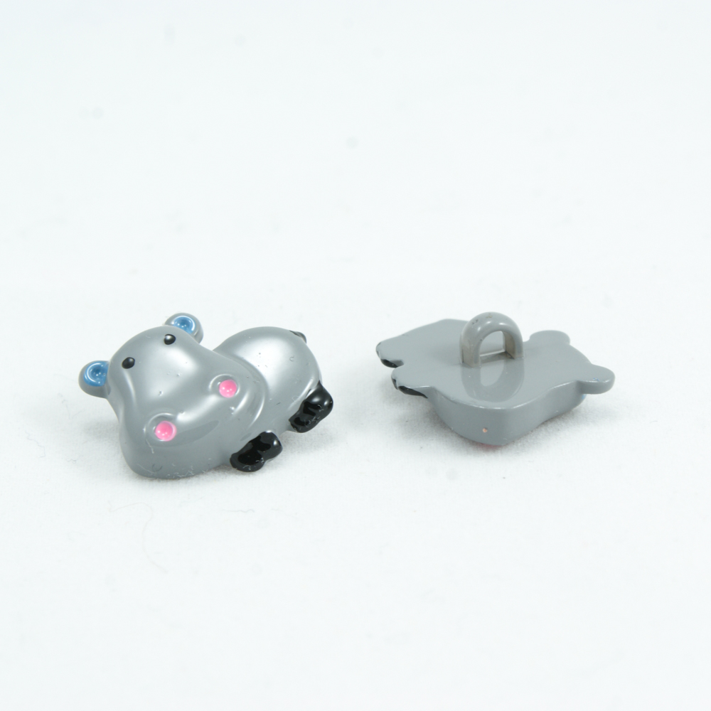 Пуговица детская CD-095 Бегемот серый 17,8мм, шт. Пуговица Детская