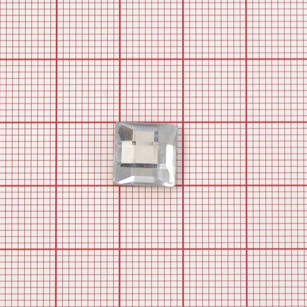Стразы Д на клей, квадрат 10*10мм бел.кристал 38, 1тыс.шт. Стразы на клей