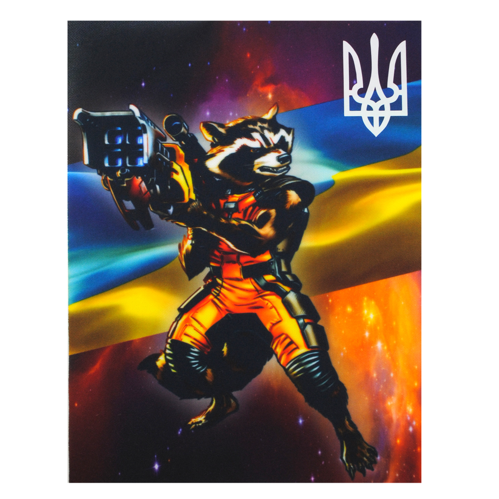 Аппликация композит, Боевой енот, 17,3*21,5, дайвинг, сублимация, лазер, плёнка 57092, шт. Аппликация композит