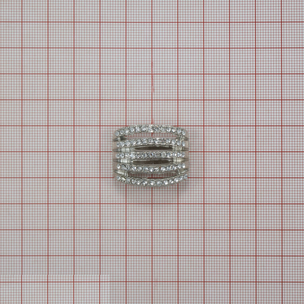 Укр.стекл. перетяжка 61104 NIKEL. Перетяжка металл со стразами