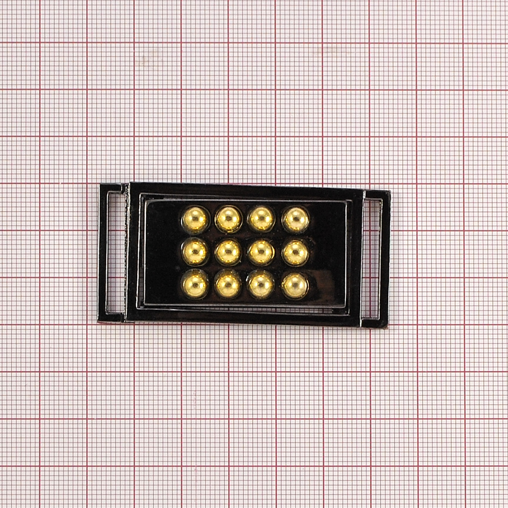 Застежка металлическая 9859 2,5см BLACK, GOLD. Застежки металл