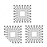 Стразы полотно рисунок Три квадрата черные камни (ss6, 10,12) 1лист. Стразы листовые
