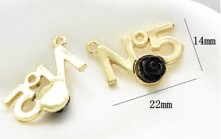 Подвеска металл №5, 2,2*1,4см, золото, черный, шт. Подвески