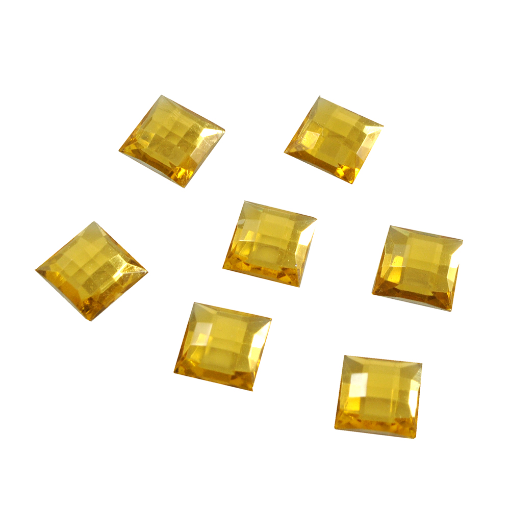 Стразы Д на клей, квадрат 10*10мм темн-желт 10, 1тыс.шт. Стразы на клей