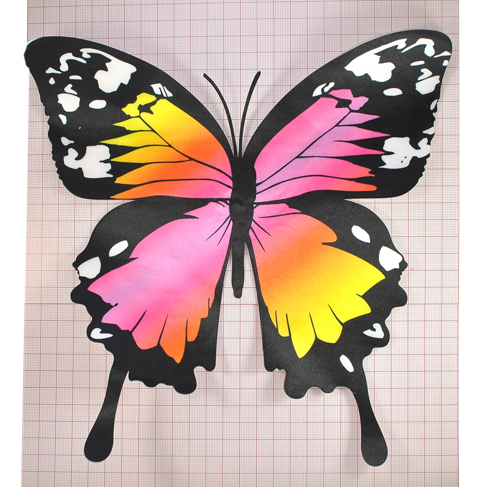 Аппликация клеевая тканевая Бабочка №4-1 24,9*26,0см атлас , шт. Аппликация клеевая